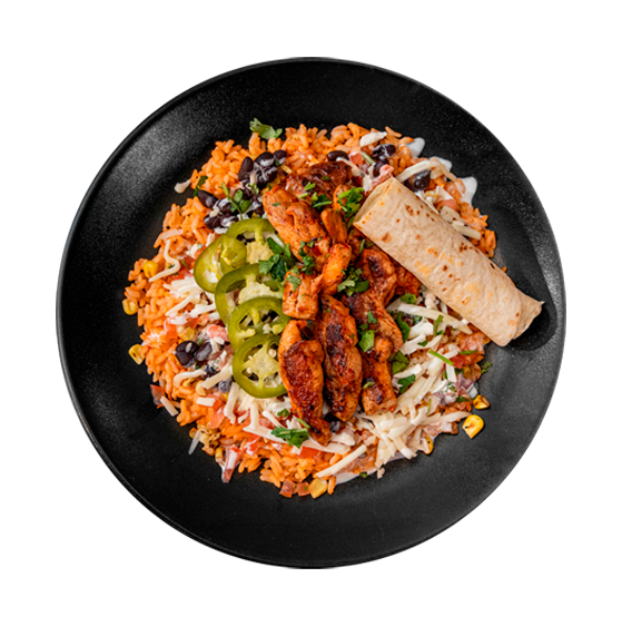 Latin food bowl at Mestiza Latin Kitchen